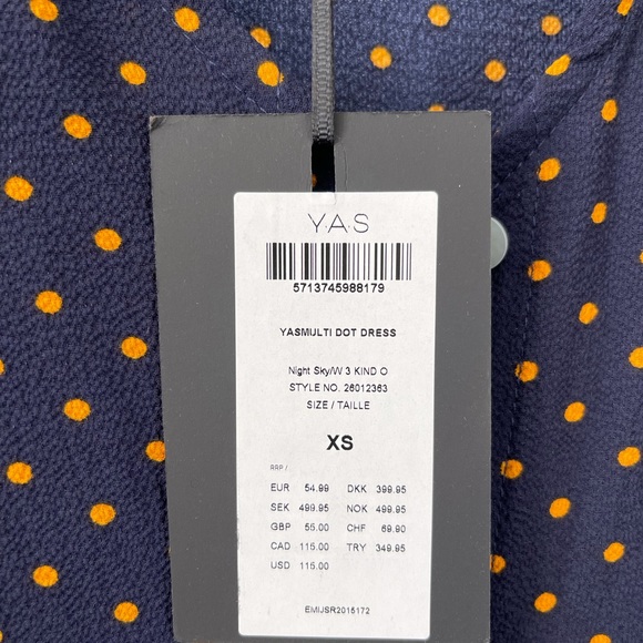 ASOS Y.A.S Color Block Polka Dot Mini Dress XS Office Work Dress - Picture 10 of 10